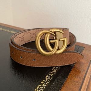 Brown Leather “GG” Marmont Belt